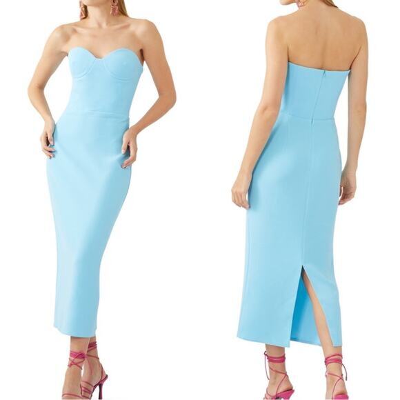 ALEX PERRY Bright Blue Draven Stretch Crepe Sweetheart Dress (US 6/AU 10) NWT! - Picture 1 of 11